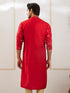 Men's Red Viscose Kurta